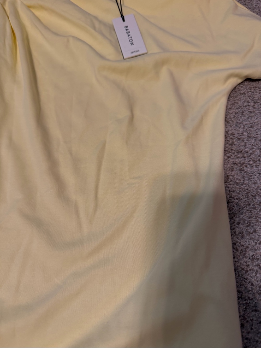 NWT Aritizia Babaton InterLock Cotton Script Top, lemonade, XS - Picture 7 of 10